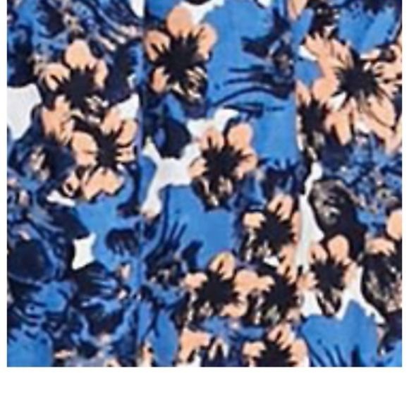 Free People; Blue Pattern Play Linen Floral ;Ruffle Mini Dress; Size  Small,. - Picture 7 of 9